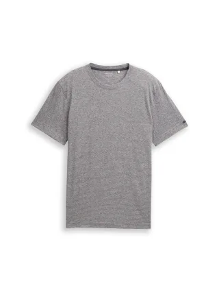 Tom Tailor - T-Shirt mit feinem Streifenmuster white tarmac grey fine stripe - Gr. - XXL