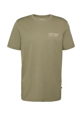 s.Oliver Red Label - T-Shirt aus Baumwolljersey mit Frontprint grün - Gr. - S