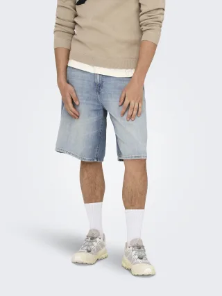 ONLY&SONS - ONSCARL LB 2958 TAI DNM SHORTS NOOS Light Blue Denim - Gr. - XL