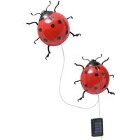Maximex LED Gartenleuchte Modell Marienkäfer, Ein-/Ausschalter, LED fest integriert, Warmweiß, solarbetriebene Gartendekoration, leuchtet bis zu 10 Stunden