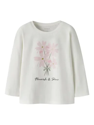 NAME IT - NMFFLORALA LS TOP Cloud Dancer - Gr. - 104