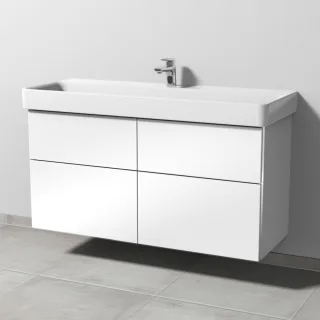 Sanipa 3way Waschtischunterbau zu Laufen Pro S Waschtisch mit 4 Auszügen, Weiß-Glanz BS78678