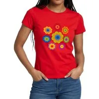 Spreadshirt T-Shirt 70er Jahre Hippie Flower Power Kostüm Blumen Fasching Frauen T-Shirt (1-tlg)