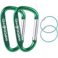 WEBBOMB Karabiner 2x Alu Karabinerhaken 6,7cm D-Form mit Schlüsselring Schlüsselanhänger