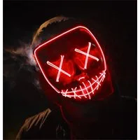 FASCHINFEVER Verkleidungsmaske LED Purge Maske - Halloween Kostüm Herren Halloween Maske, (Packung), mit Lichteffekten