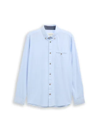 Tom Tailor - Regular Fit Hemd aus Baumwolle blue stripy structure - Gr. - XL