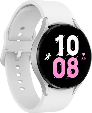 Samsung Galaxy Watch 5 [inkl. Silikonarmband weiß] 44mm Aluminiumgehäuse silber