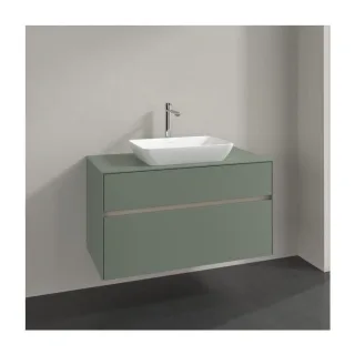 Villeroy und Boch Collaro Waschtischunterschrank C109B0AF 100x54,8x50cm, Waschtisch mittig, LED-Beleuchtung 7,3 W, soft green