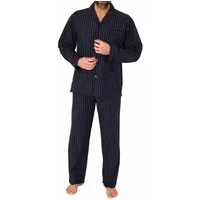 Normann Pyjama Herren Schlafanzug lang Pyjama gewebt zum Knöpfen in elegante Optik