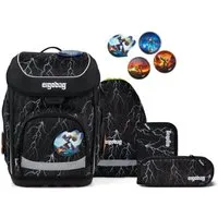 ergobag Schulranzen Schulranzen-Set CUBO Super ReflektBär 5-teilig, 25/26 (5-teilig), ergonomisch, höhenverstellbar, Your-Size-System, ab 1. Klasse