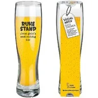 GILDE Bierglas Weizenbierglas 'Rente' Ruhestand 500ml 52976, Glas