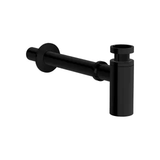 VitrA Zubehör Design Siphon Abgangsrohr und Rosette G 1 1/4" Schwarz Hochglanz,A4512439 A4512439