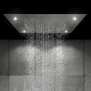 Steinberg Serie 390 Sensual Rain Regenpaneel 600x800mm, 3-Strahlarten, Deckeneinbau, LED, 390.6832 3906832