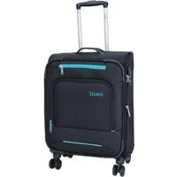 TheTrueC Koffer TheTrueC 4-Rad Trolley 55cm Black-Blue Palma Black, 4 Rollen Rollen