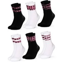 OCCULTO Tennissocken Occulto Damen Leoparden Muster Tennis Socken 6er Pack (Modell: Nala) (6-Paar)