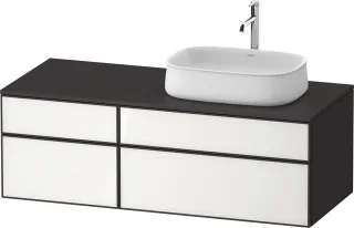Duravit Zencha Konsolenwaschtischunterbau wandhängend Weiß & Graphit n/a & Supermatt 1300x550x442 mm ZE4827064800000
