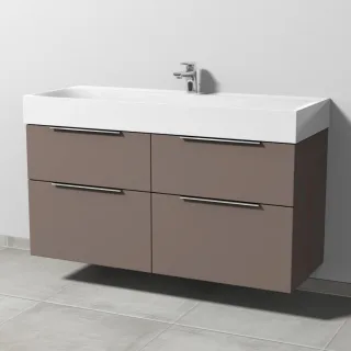 Sanipa 3way Waschtischunterbau zu Kaldewei Silenio Waschtisch mit 4 Auszügen, Taupe-Matt UP4571T