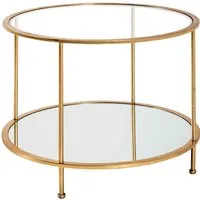 HAKU Beistelltisch Sofatisch, Wohnzimmertisch (1-St), rund - aus Metall Gold - Ø/H 60/45 cm