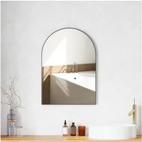 HOMCOM Badspiegel 50 x 70 cm mit Splitterschutzfolie, Aluminium-Rahmen (Spiegel, 1-St., Badezimmerspiegel), für Badezimmer, Schlafzimmer, Schwarz