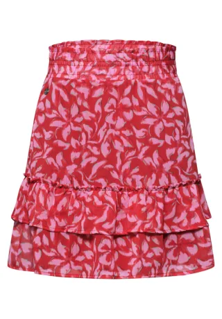 Street One - Blumenrock mit Volants rot - Gr. - 42
