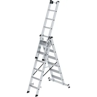 Munk Stufen-Mehrzweckleiter 3-teilig mit nivello®-Traverse - 033318