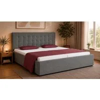 OTTO home Polsterbett Hamar, Knopfsteppung im Kopfteil, bis 250 KG belastbar (3 Breiten: 100cm/ 140cm/ 180cm), in verschiedenen Größen und Stoffen und Farben