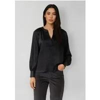 s.Oliver Langarmbluse Bluse Bluse aus Satin mit tiefem V-Ausschnitt