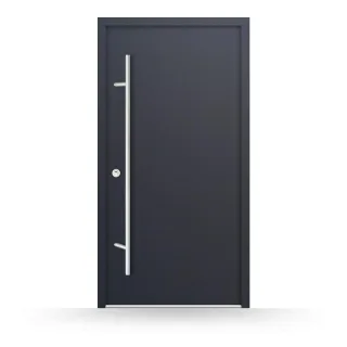 Haustür Stahl, Anthrazit, 1000 x 2000 mm, DIN links nach innen öffnend, Stahl-Aluminium, Modell Ahlen, individuell konfigurierbar