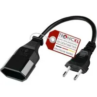 TronicXL Kurzes 0,2m Euro Verlängerungskabel Verlängerung Stromkabel 20cm kurz Verlängerungskabel, (20 cm)