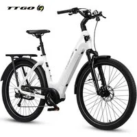 TTGO E-Bike Cityrad 28 Zoll, SUV, 75Nm Mittelmotor, 130km, Z5, für Damen und Herren, 9 Gang, Kettenschaltung, Mittelmotor, 648 Wh, 5 Stufen, Drehmomentsensor, Federsattelstütze, Elektrofahrrad, Pedelec