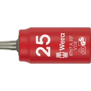Wera 8767 A VDE HF TORX® Zyklop Bitnuss, isoliert, mit 1/4 zoll-Antrieb, mit Haltefunktion, TX 25 x 36 mm - 05005923001