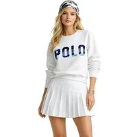 Polo Ralph Lauren Sweatshirt Damen Pullover mit besticktem Perlen Bead Logo "Authentifizierung per Ralph Lauren QR-Code möglich"
