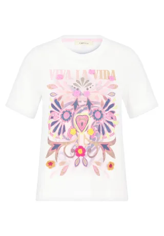 CARTOON - Printshirt patch cream/rosé - Gr. - 40