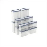 ROTHO Frischhaltedose DOMINO Frischhaltedosen Set 12-teilig mit Streu und Schüttdeckel, Kunststoff, (Vorratsbehälterset, 12-teilig), Vorratsdosen Set für hygienische Aufbewahrung trockener Lebensmittel