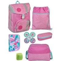 Scooli Schulrucksack rosa Schulranzen mit Motiv Kletties Ballerina, Fairy Fee, ab 1. Klasse (Set, 7-tlg., inkl. Federmäppchen und Sporttasche), mit Brust- & Hüftgurt, höhenverstellbar - wächst mit dem Kind mit
