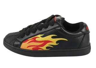 Buffalo Sneaker "LIBERTY", Freizeitschuh, Halbschuh, Schnürschuh mit Flammen-Motiv
