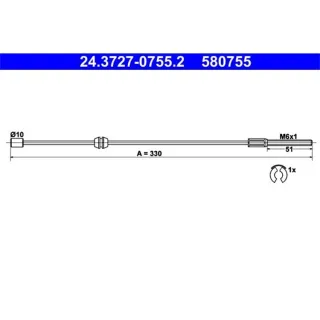 ATE Handbremsseil vorne Opel Corsa C