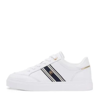 Tommy Hilfiger - Ledersneaker mit Cupsole und Gurtband-Detail weiß - Gr. - 36