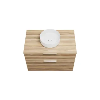 Burgbad Keramik Waschtisch-Set Eqio Frassino Dekor Cappuccino/Alpinweiss, SGUM090F3437C0001 SGUM090F3437C0001