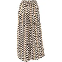 Guru-Shop Relaxhose Boho Sommerhose, luftige Hose mit Retrodruck -.. alternative Bekleidung