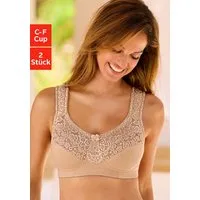 petite fleur by Lascana Entlastungs-BH (Packung, 2 Stück) ohne Bügel, Baumwollqualität, Packung – ideal für große Größen