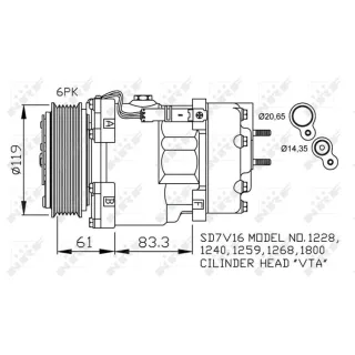 NRF Klimakompressor Citroen Fiat Lancia Peugeot 32198