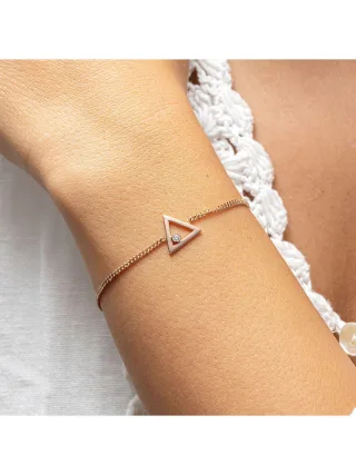 cai Armband 925 Sterling Silber rosé vergoldet Dreieck Zirkonia