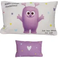 CEPEWA Dekokissen Mini Kissen Mutmacher 4er Set 12x12cm 40g Füllung einseitig bedruckt