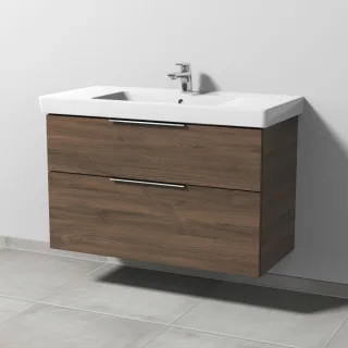Sanipa 3way Waschtischunterbau zu Villeroy & Boch Subway 2.0 Waschtisch mit 2 Auszügen, Eiche-Arizon UM61580
