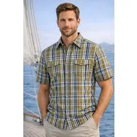 Man's World Karohemd Kurzarm, für Casualmode, Basic, Frühling und Sommer, aus Baumwolle