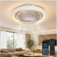 Lapamax Deckenventilator mit Beleuchtung, Modern Ventilator, 360° drehen, Dimmbar, Leise, 49CM, 6 Geschwindigkeiten, 3 Farbtemperaturen, für Schlafzimmer, Wohnzimmer