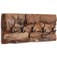 CREEDWOOD Wandgarderobe NATUR WANDGARDEROBE "MARA", 5 Haken, Treibholz, Garderobenpaneel