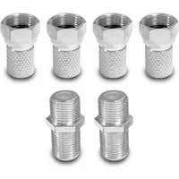 ARLI Kabelzubehör ARLI 4x F- Stecker + 2x F- Verbinder 7,0 - 7,4 für Koaxialkabel Sat