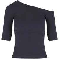 URBAN CLASSICS T-Shirt Urban Classics Ladies Organic Asymmetric Rib Tee (1-tlg)